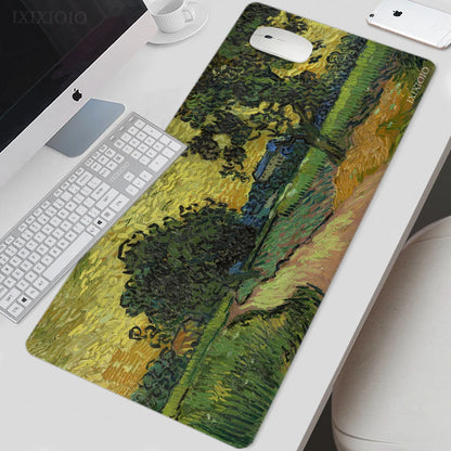 Van Gogh Art Mouse Pad Gamer XL New Large Home HD Mousepad XXL Playmat Soft Office Non-Slip Carpet Office Accessories Mouse Mats - Charliehomemaker store