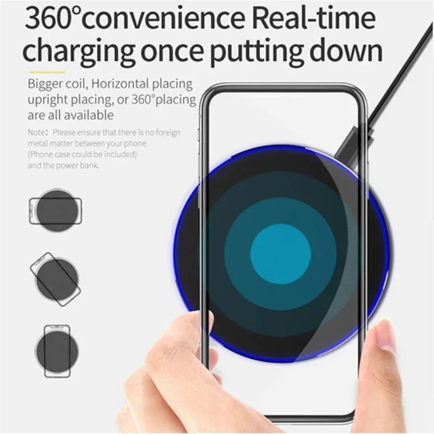 Fast Wireless Charger Pad For iPhone 14 13 12 11 Pro XS Max Samsung Smart Watch Phone Charging Pad For Xiaomi Huawei Phone - Charliehomemaker store