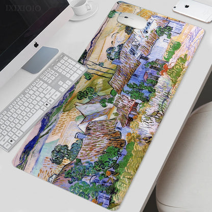 Van Gogh Art Mouse Pad Gamer XL New Large Home HD Mousepad XXL Playmat Soft Office Non-Slip Carpet Office Accessories Mouse Mats - Charliehomemaker store