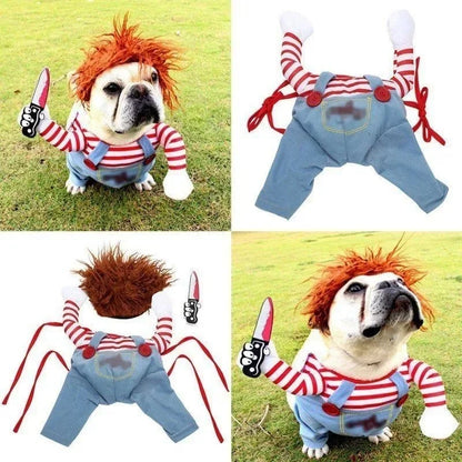 Funny Pet Puppy Clothes Halloween Pet Dog Costumes Comical Outfits Holding A Knife Set Pet Cat Dog Festival Party Clothing - Charliehomemaker store