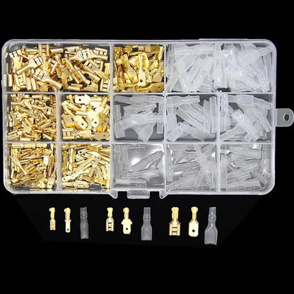 Box Insulated Male Female Wire Connector 2.8/4.8/6.3mm Electrical Crimp Terminals Termin Spade Connectors Assorted Kit 270PCS - Charliehomemaker store