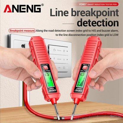 ANENG VD807 One-word Induction Tester Portable 50/60Hz Smart Electric Pen NCV Sensor AC 12-300V Non-contact Wire Detector Tools - Charliehomemaker store