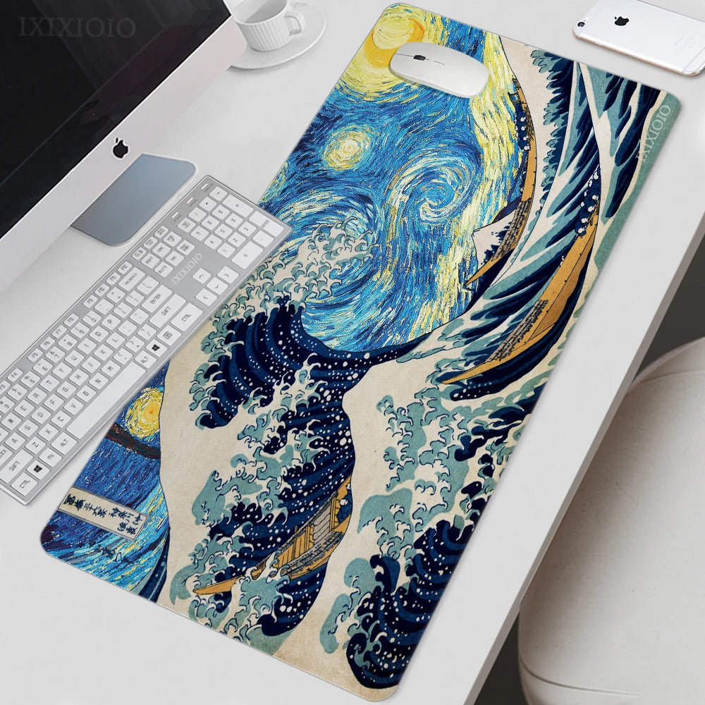 Van Gogh Art Mouse Pad Gamer XL New Large Home HD Mousepad XXL Playmat Soft Office Non-Slip Carpet Office Accessories Mouse Mats - Charliehomemaker store