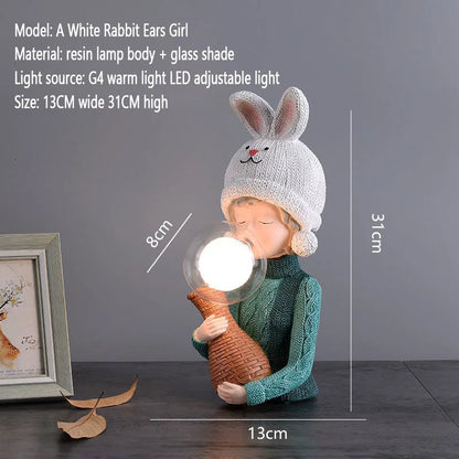 Modern Table Lamp bedroom girls dormitory lamp bedroom ornaments bedside night light creative birthday gift dimming night light - Charliehomemaker store