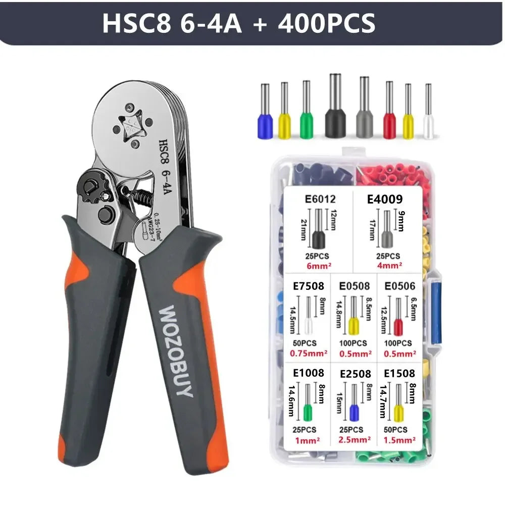 Ferrule Sleeves Terminal Crimping Tools Mini Electrical Pliers HSC8 6-4/6-6(0.25-10mm²/0.25-6mm²) Wire Connection Repair Clamp - Charliehomemaker store