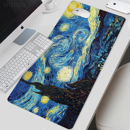 Van Gogh Art Mouse Pad Gamer XL New Large Home HD Mousepad XXL Playmat Soft Office Non-Slip Carpet Office Accessories Mouse Mats - Charliehomemaker store