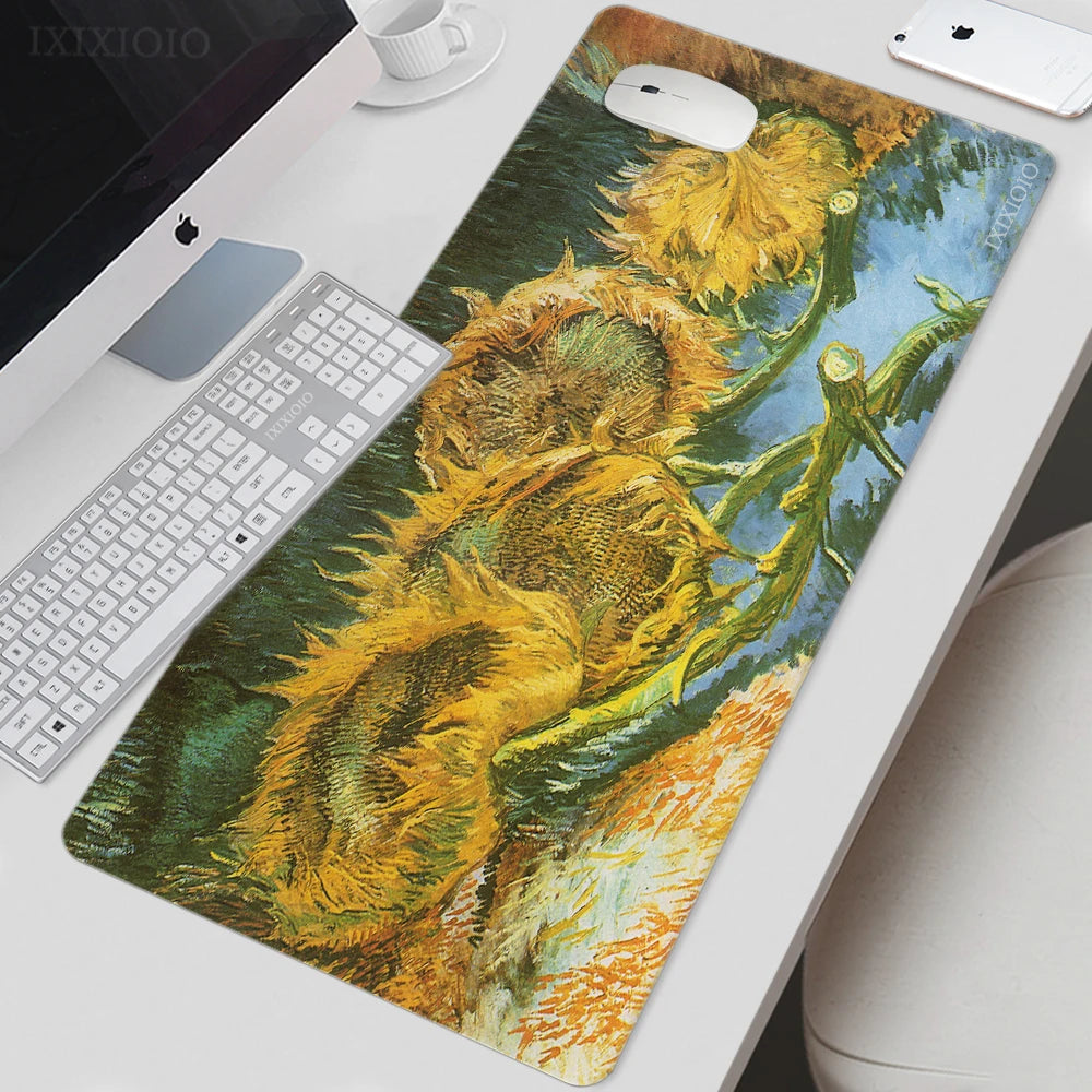 Van Gogh Art Mouse Pad Gamer XL New Large Home HD Mousepad XXL Playmat Soft Office Non-Slip Carpet Office Accessories Mouse Mats - Charliehomemaker store