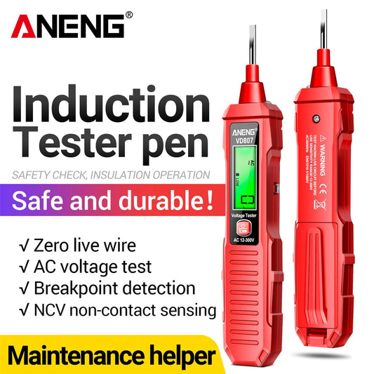 ANENG VD807 One-word Induction Tester Portable 50/60Hz Smart Electric Pen NCV Sensor AC 12-300V Non-contact Wire Detector Tools - Charliehomemaker store