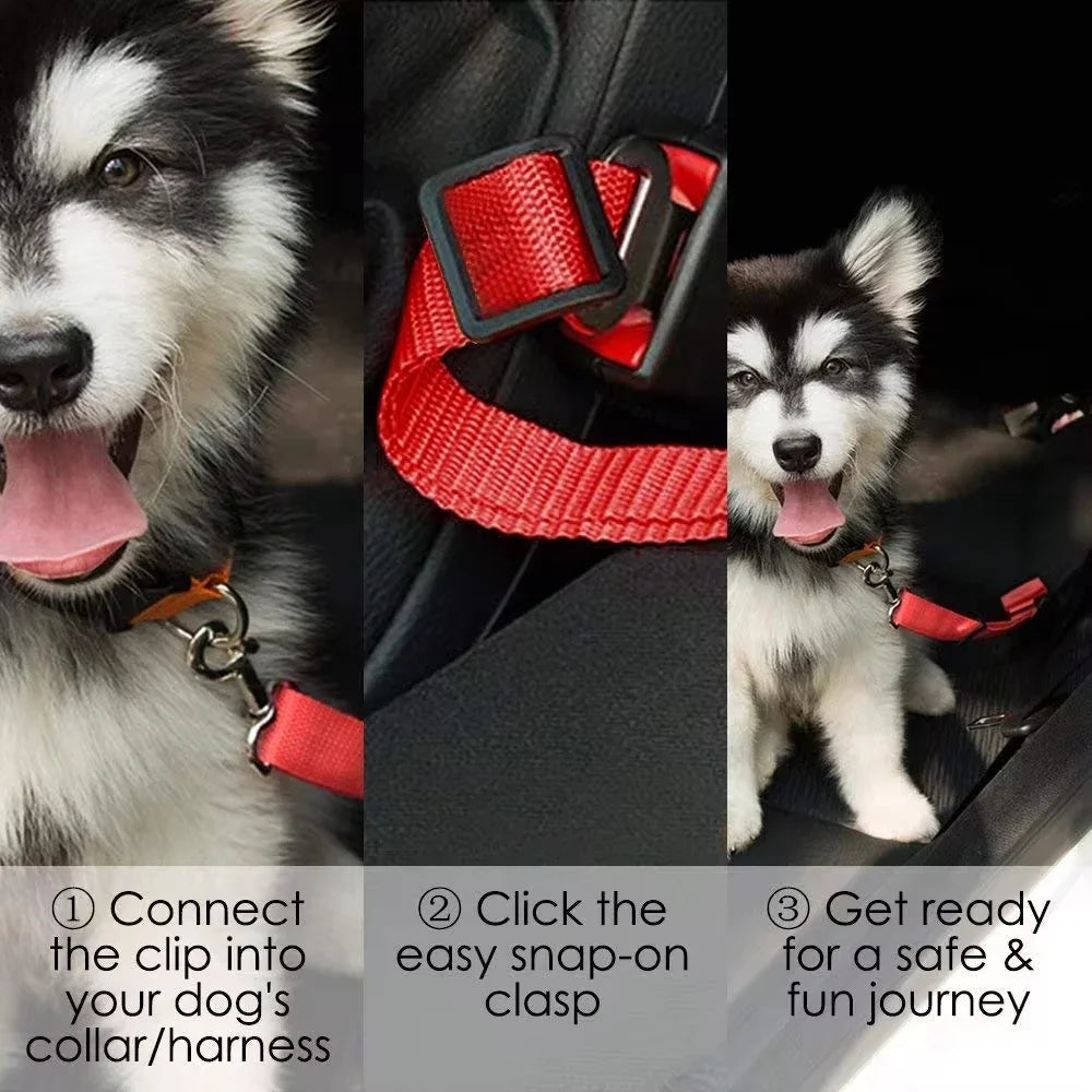 Dog Car Seat Belt Safety Protector Travel Pets Accessories Dog Leash Collar Breakaway Solid Car Harness Pet Car Seat Belts - Charliehomemaker store